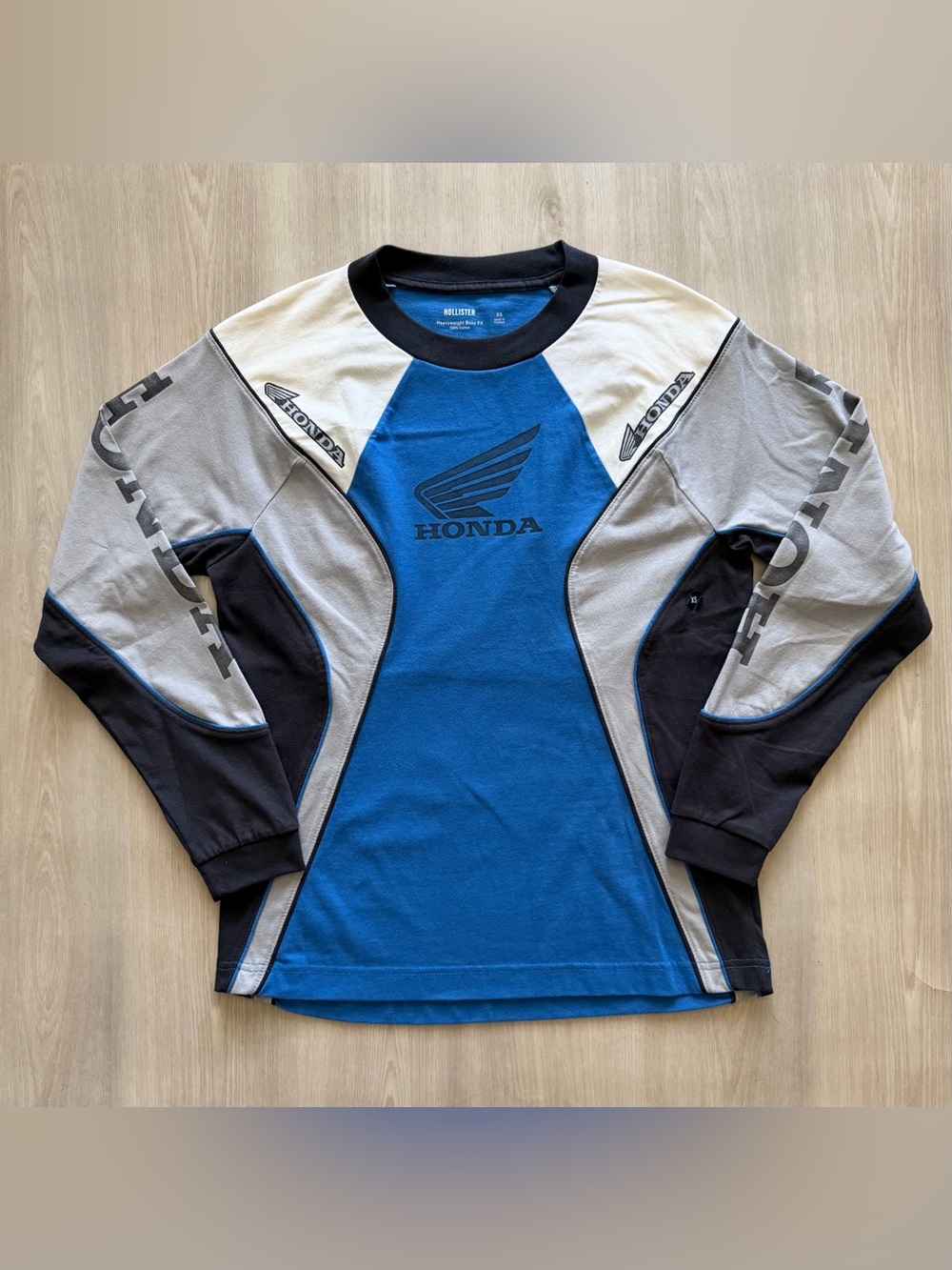 New Hollister Honda Motocross Long Sleeve Cotton Jersey Sz XS Heavyweight ***